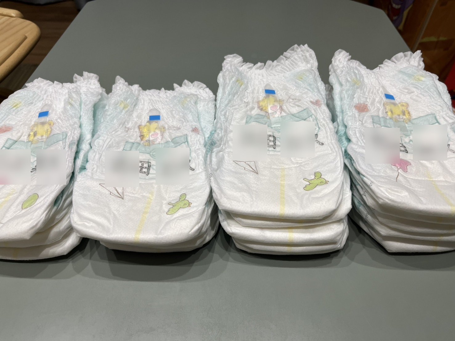 お名前はんこをおむつに押した使用例